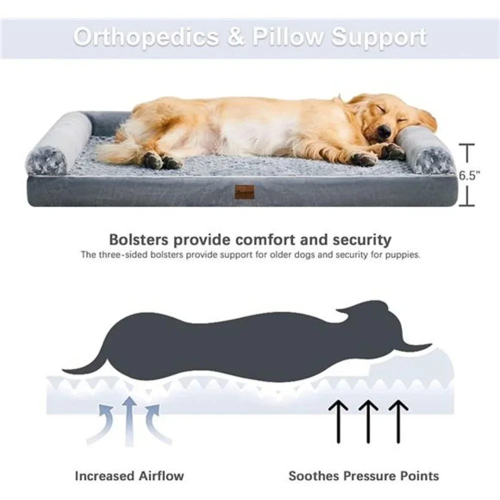 Orthopedic Beds for Large, Medium Dogs, Egg- Foam Dog Crate Bed(L(36 * 27 * 6.5)
